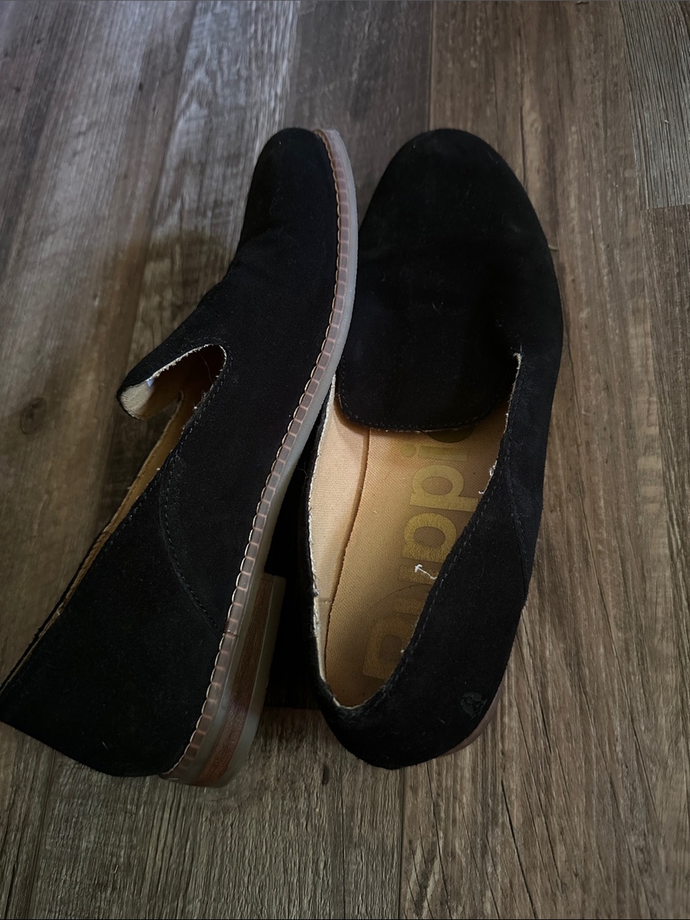 Hush Puppies Black Suede Loafers